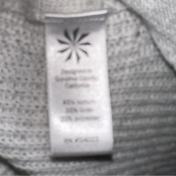 Athleta Women’s Med Linen Blend Light Heather Grey CYA Horizon Wrap Sweater Y2K - Picture 5 of 10
